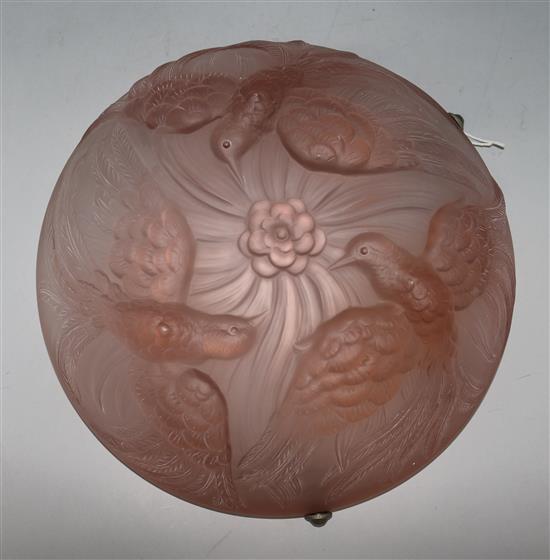 A French glass bowl-shaped light shade